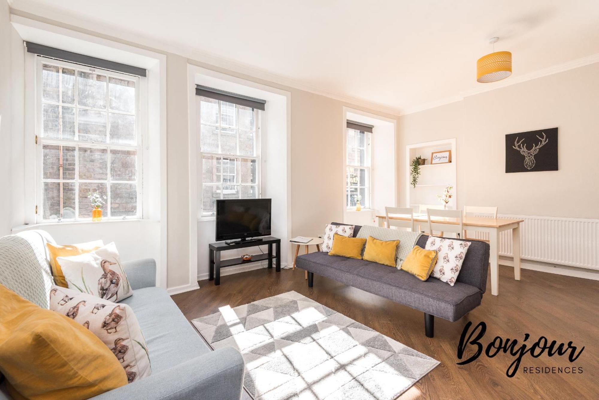 Bright New Town 2Br-1Ba, 1 Min To George St By Bonjour Residences Édimbourg Extérieur photo